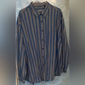 Striped Blue and White Men's Shirt
